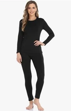 WEERTI Thermal Underwear for Women Long Johns with Fleece Lined Base Layer Small