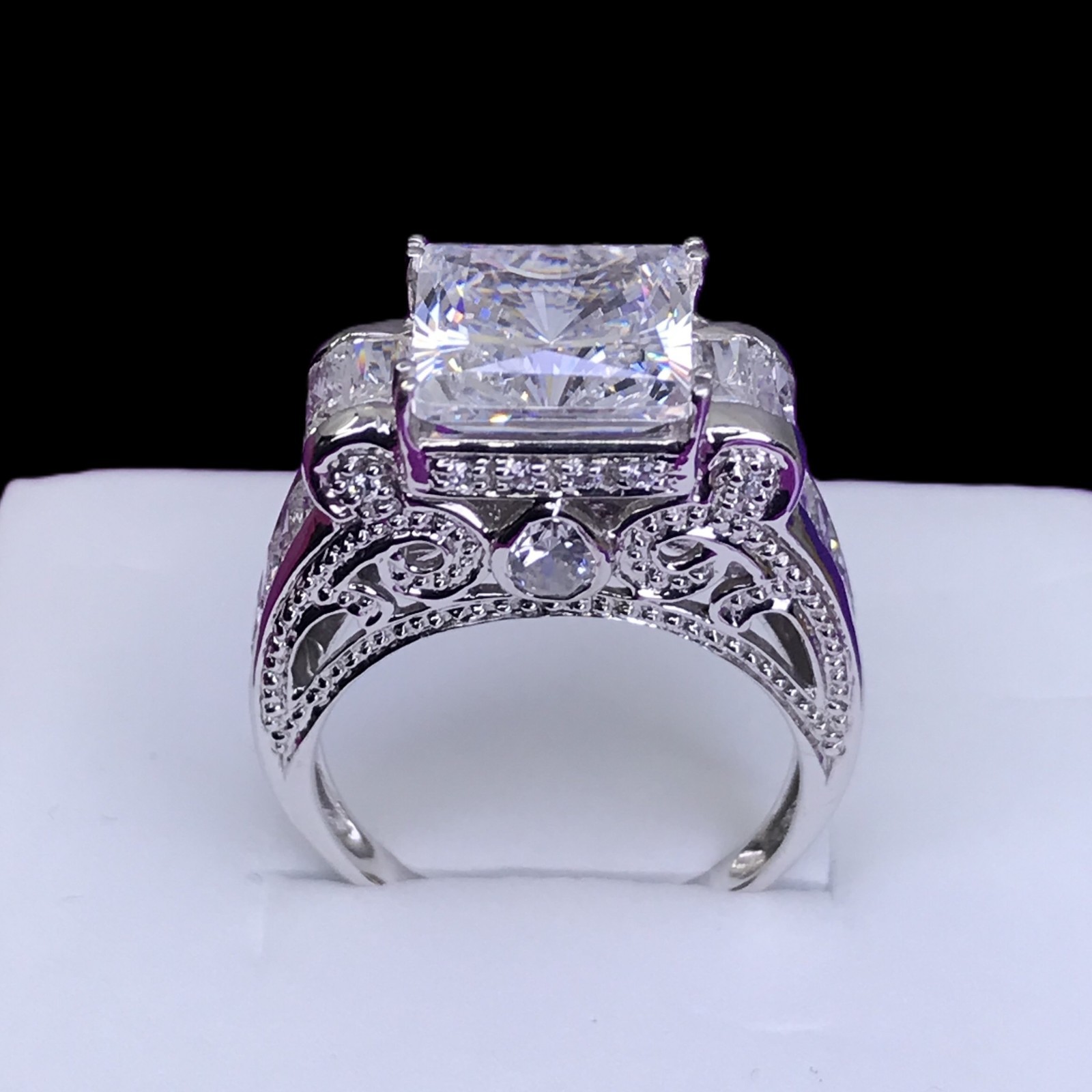 14K Solid Gold Engagement Style CZ Ring Designer … - image 8