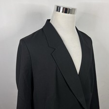 NWT H M Size XL Double Breasted Blazer All Black Recycled Polyester Blend