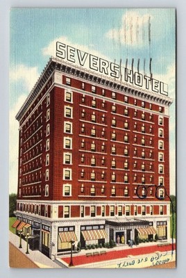 Muskogee OK-Oklahoma, Hotel Severs, c1950, Vintage Postcard