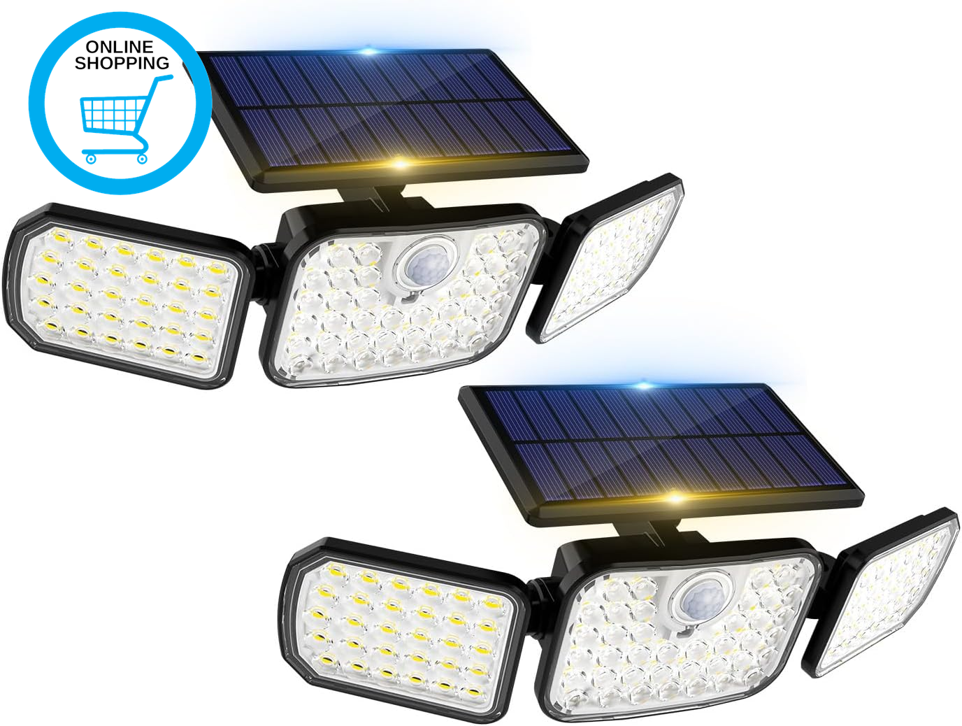 Solar Security Lights Outdoor Motion Sensor, 3 Modes Solar Powered Flood Light w