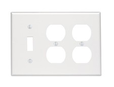 3-Gang Combination, 1-Toggle 2-Duplex Outlet/Receptacle Wallplate, Standard Size