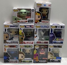 Funko Pop Vinyl Figure Lot 10 Marvel Star Wars DC Disney Exclusives