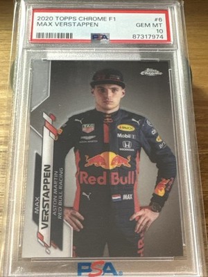 2020 Topps Chrome Max Verstappen #6 PSA 10 Formula 1 F1 1st Topps Chrome Card!
