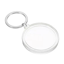 Plastic Coin Holder Keychain Coin Case with Key Ring for Coins Silver