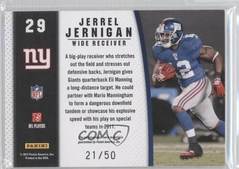 2011 Certified Shirt Off My Back Prime /50 Jerrel Jernigan #29 Rookie RC - Image 2 of 2