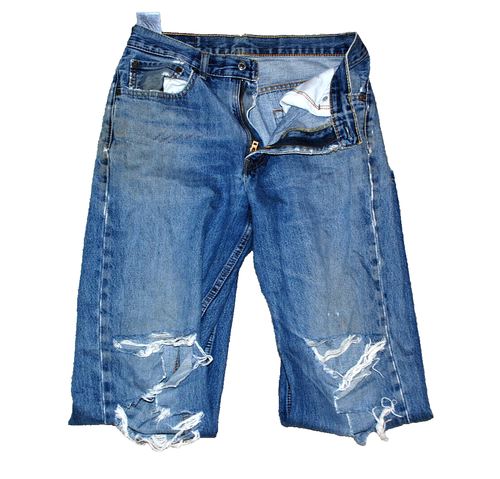LEVI STRAUSS 501 Men's Denim Blue Jeans Thrashed Distressed Holes 33x34 Set of 3 - Picture 18 of 18