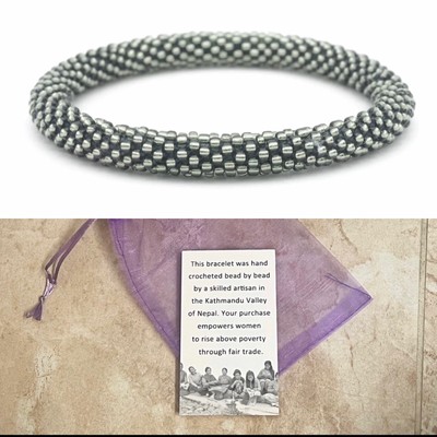 NEW HIGH QUALITY BEADED BRACELET HANDMADE IN KATHMANDU - FAIR TRADE - FREE SHIP!