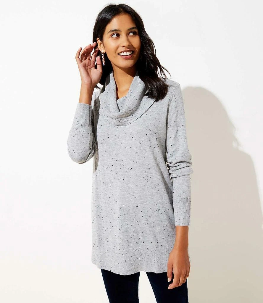NWOT ANN TAYLOR LOFT FLECKED LUXE KNIT COWL NECK TUNIC SWEATER sz XXSP |  eBay