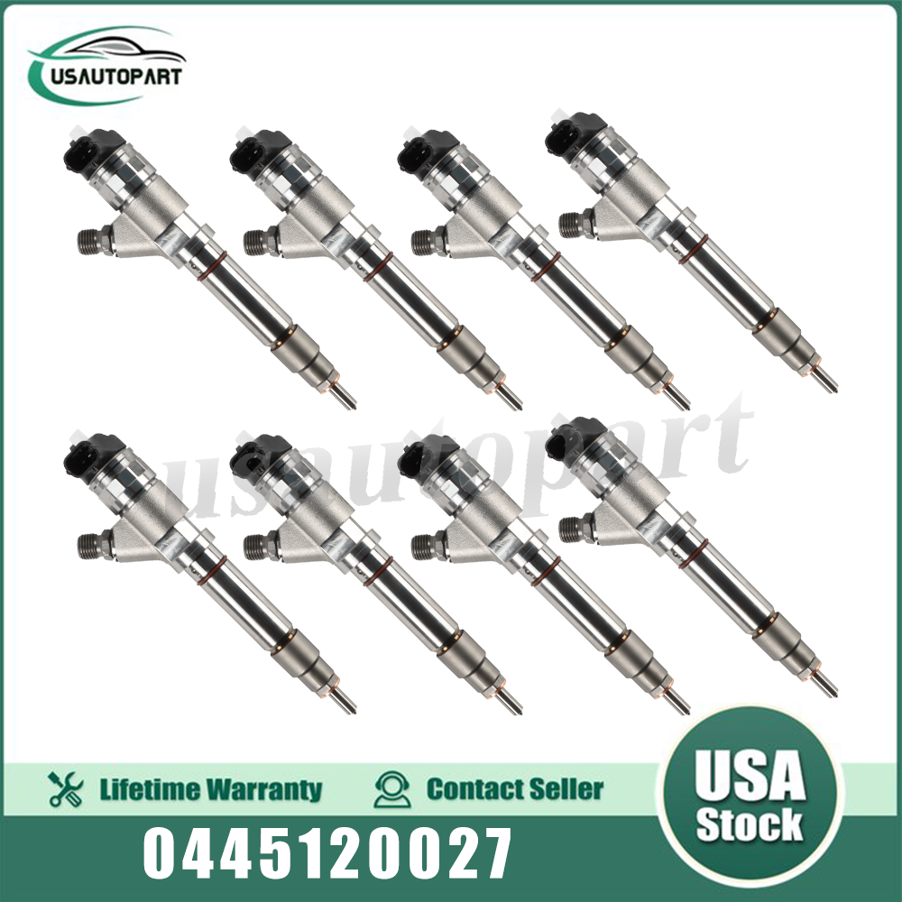 8pcs Fuel Injector 0445120027 Fits for 2004-2005 GM Chevrolet 6.6L Duramax LLY