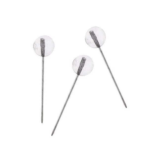 100 x Alco Markierungsnadeln 5 x 16 mm, klar Landkartennadeln Rundkopf Pinnnadel