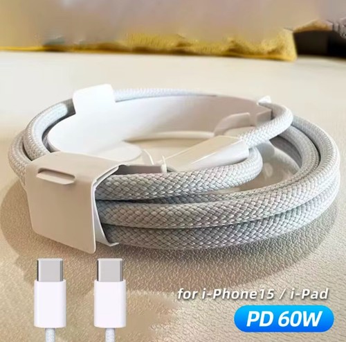 USB Type C to USB C Strong Braided Data & Fast Charger Charging Cable Power Lead - Picture 8 of 23