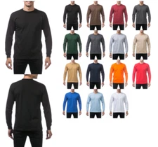 PRO CLUB Heavyweight Cotton Long Sleeve Crew Neck T-shirt SIZES (M-3XL)