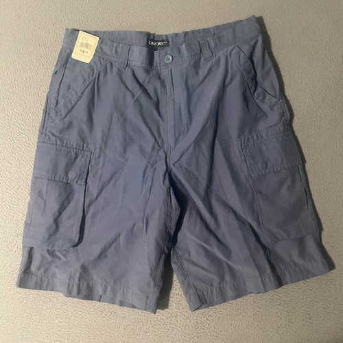 Cherokee Khaki Mens Cargo Shorts Size 34 100% Cotton Flat Front Button Pockets