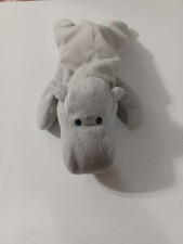 Ty Beanie Baby Happy the Hippopotamus - Gray No Swing Tag