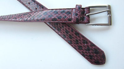 Paul Smith Damson Gürtel Peitschenschlange handgefertigt Leder Anzug Gürtel 30 Zoll 
