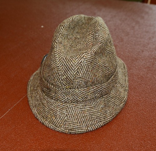 DONEGAL Michael O'Boyle Brown Handwoven Tweed Trilby Fedora Hat Mens Medium 54cm - Picture 3 of 9