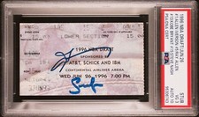 ALLEN IVERSON & STEVE NASH SIGNED 1996 NBA DRAFT TICKET KOBE BRYANT PSA3 AUTO 10
