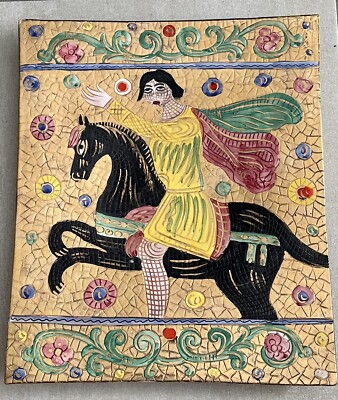 DERUTA Majolika Keramik Schale Craquelé handbemalt 60er Jahre 28x24cm (Nachlass)