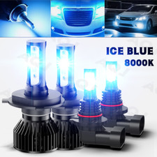 For Honda Civic 1992-2003 4x Blue Led Headlight Bulb High Low Beam Fog Light Kit