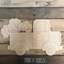 Door Hanger Christmas - Cotton TRUCK - Cutout, Unfinished