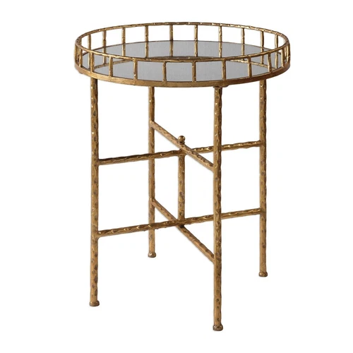 Tilly Gold Leaf Mirror Top Accent Side End Table Modern ~ Uttermost 24711 - Picture 1 of 5
