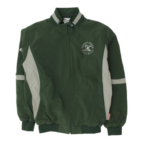 Summit Storm Baseball Jacket | Vintage 90s Mens Green Majestic Tracksuit Sports