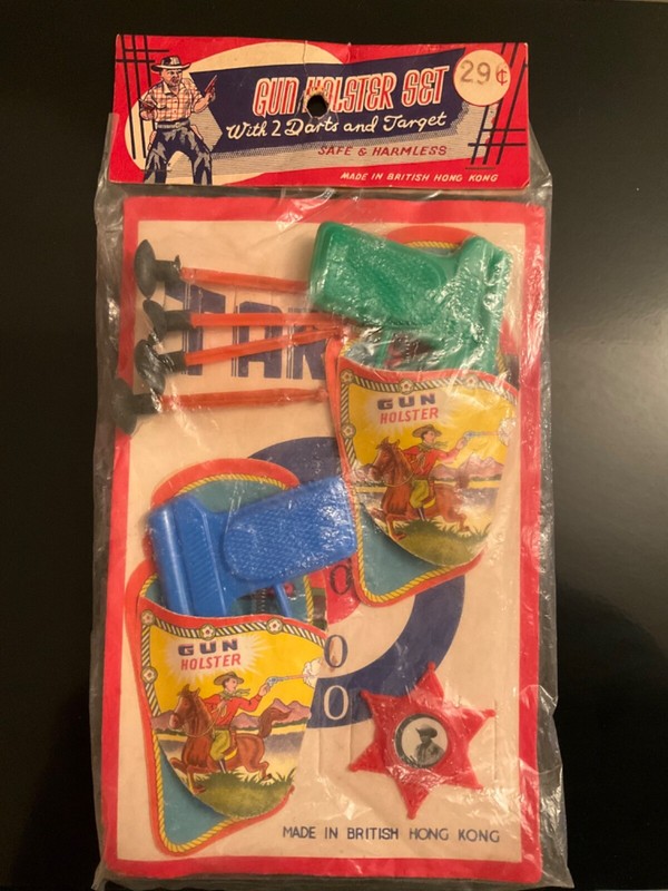 Very Old Cowboy Holster Gun/Dart Set in Original Package! 1940's???