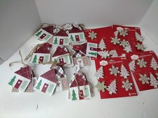 Christmas Wooden Decorations Lot, 51 Piece