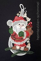 Plauener Spitze ® Fensterbild Weihnachten Winter Deko Weihnachtsmann Dekoration