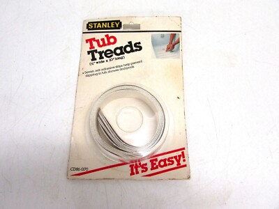 NOS! STANLEY 7-PC SELF-ADHESIVE TUB TREADS NON SLIP STRIPS, 3/4'' WIDE X 10'' LONG