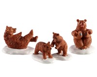 "Lemax 02943 \"Bear Family Snow Day 4Er-Set\" Neu Weihnachtsdorf Winterdorf - Neu"