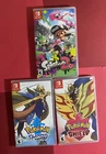 Pokemon Sword and Shield And Splatoon Game Lot Nintendo Switch Pre-Owned