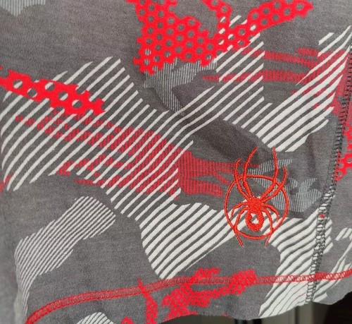 Polo Shirt Spyder Venom da uomo XL mimetica grigio rosso a scatto colletto cotone - Foto 9 di 13