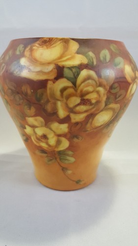 Vaso bavarese Rosenthal vintage dipinto a mano 5" primi '900