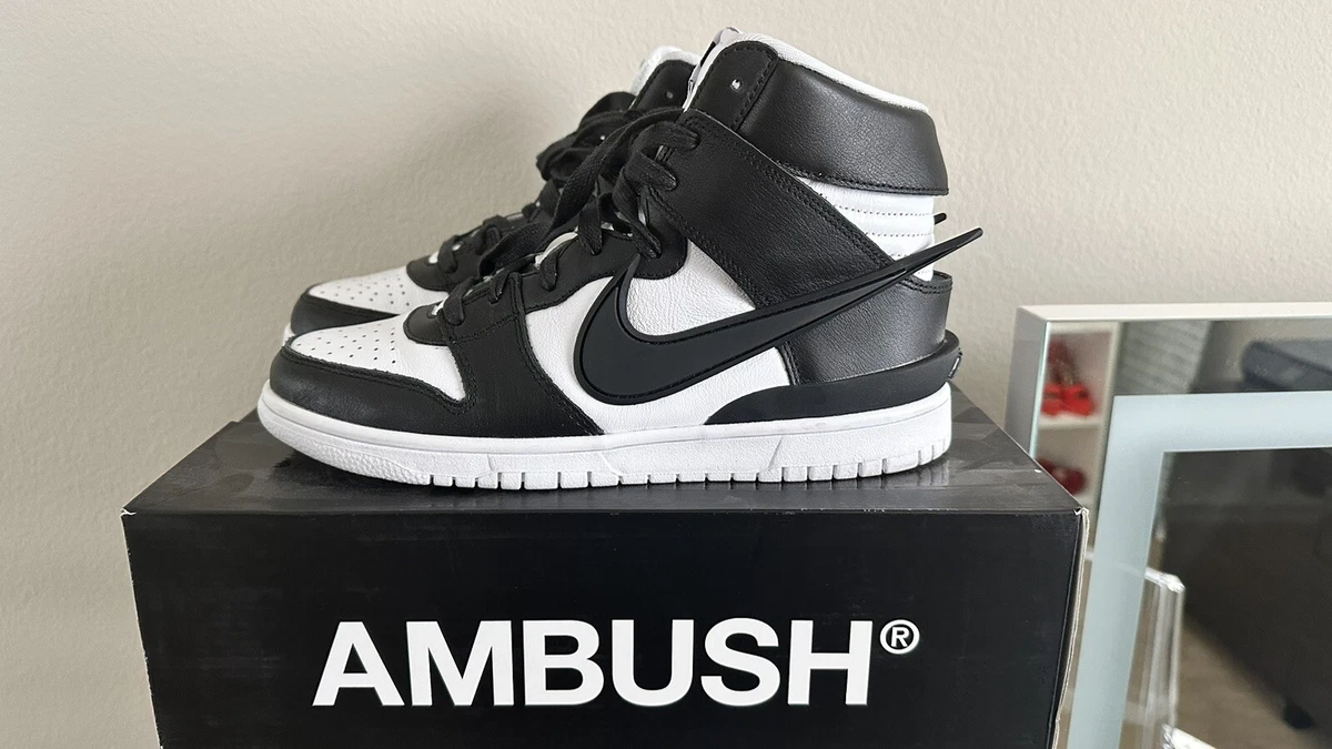 nike dunk high ambush black white panda