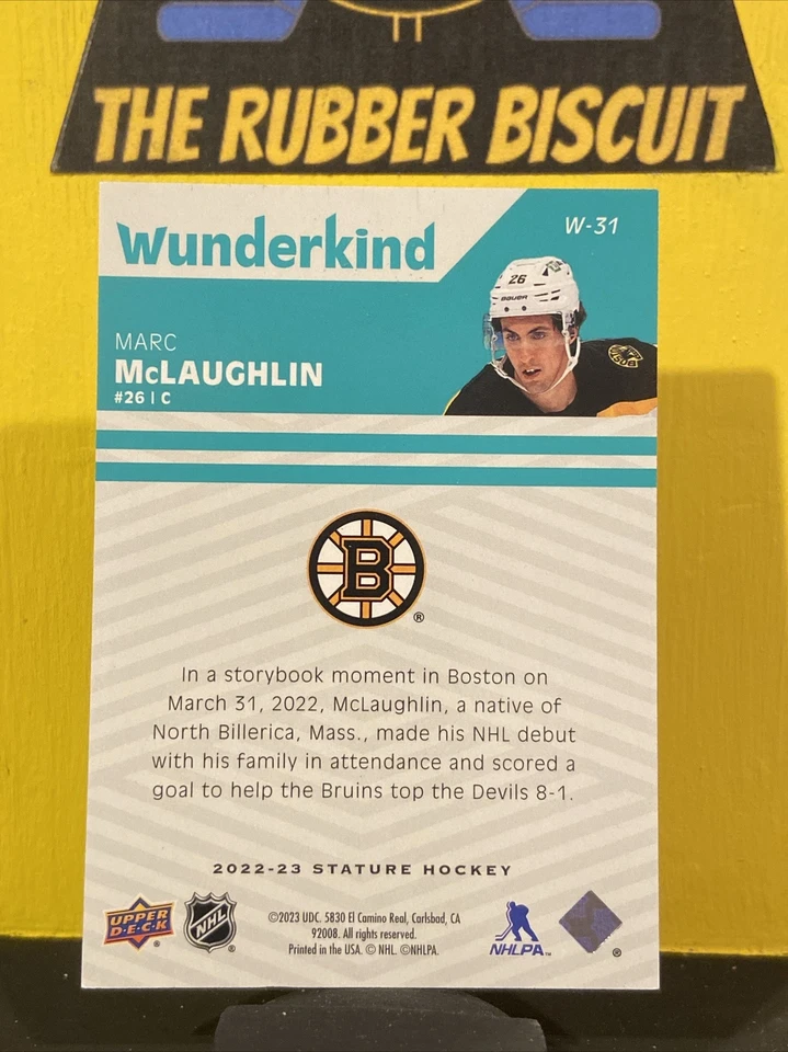2022 Upper Deck Stature Wunderkind Green 149/150 Marc McLaughlin #W-31 Rookie RC - Image 2 of 2