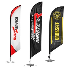 12' Full Color Custom Tall Swooper Advertising Flag Feather Banner Digital Print