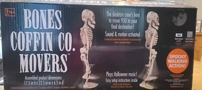 Animated Skeletons Bones Coffin Halloween Plays Music Danny Elfman Dead Man's 