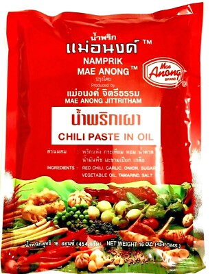 NAMPRIK Mae Anong Brand Red Chili Paste In Oil, 16-Ounce, 454 gms