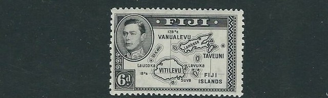 Fiji 1938-55 KGVI Carte De Fiji ( Scott 125 6d N°180 Degrés) F / VF MH Fiji 1938-55 KGVI Carte De Fiji ( Scott 125 6d N°180 Degrés) F / VF MH