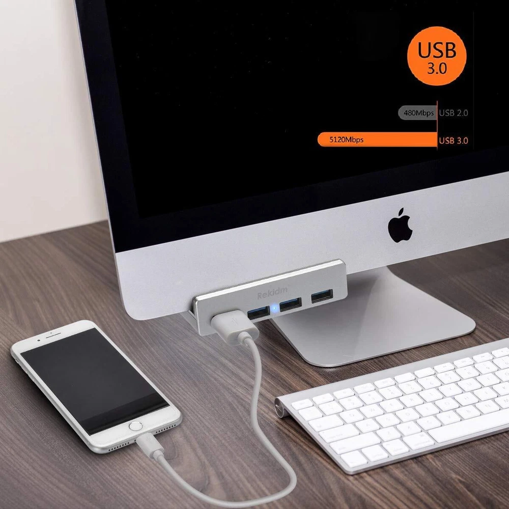 USB Hub 3.0 - 4 Port Aluminum Desk USB Hub 3.0 Clamp Design for Desktop Compu... USB Hub 3.0 - 4 Port Aluminum Desk USB Hub 3.0 Clamp Design for Desktop Compu...