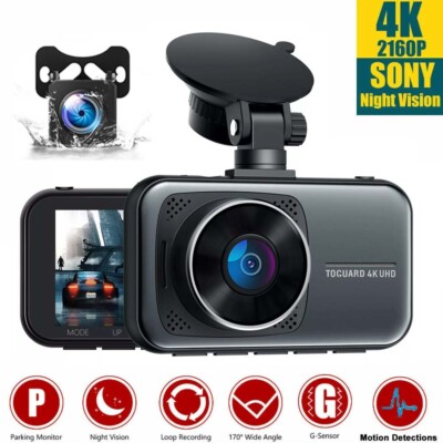 TOGUARD 4K UHD Dual Dash Cam Car Dashboard Camera Drive Recorder