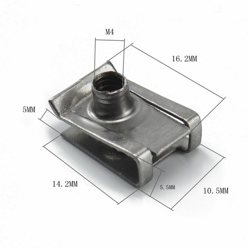 10pcs M4 U Clip nut Speed Fasteners Self Tapping Screw Spire Clips eBay