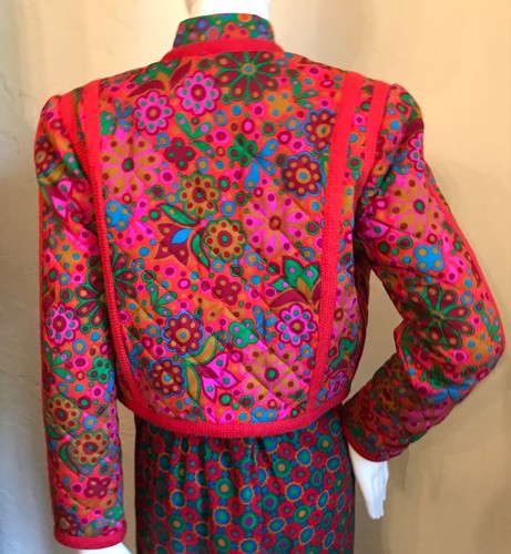 Vintage 1990-91 YSL Yves Saint Laurent Rive Gauche Colorful Dress set Sz S - Picture 6 of 13