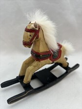 Folk Art Carousel Wooden Horse Rocker Tabletop Figure