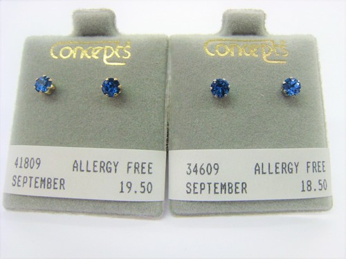 Concepts Non-Allergic September Birthstone CZ Earrings 3 Styles - Picture 3 of 3