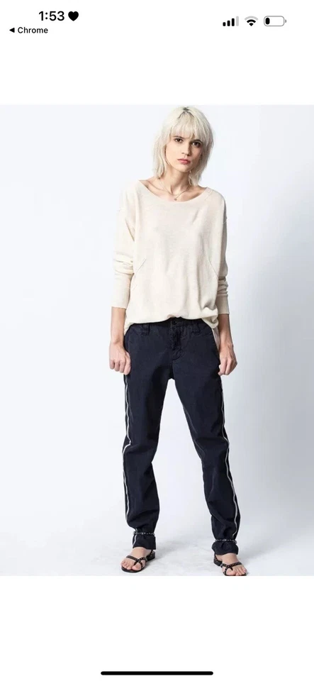 Pantalón de algodón ZADIG & VOLTAIRE Pomelo Mili en azul marino talla 38 Foto 3 de 4