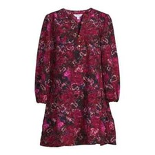 Time and Tru Long Sleeve Print Woven Dress X-Small (0-2)