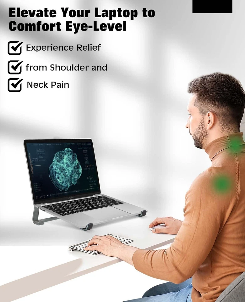 Thibault Aluminum Laptop Stand for Desk - Cooling Ergonomic Design - Fits Mac... - Image 2 of 4